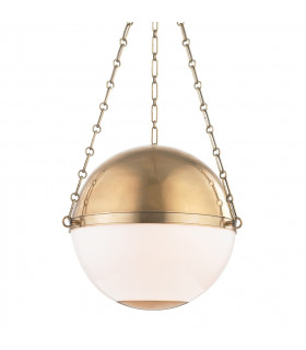 Sphere No.2 3 Light Large Pendant Brass Glass