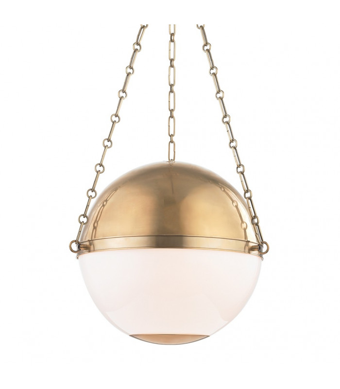 Sphere No.2 3 Light Large Pendant Brass Glass