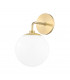 Stella 1 Light Wall Sconce Brass Glass
