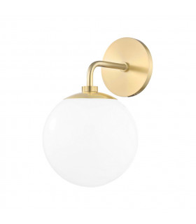Stella 1 Light Wall Sconce Brass Glass