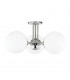 Stella 3 Light Semi Flush Polished Nickel Glass