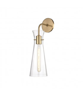 Anya 1 Light Wall Sconce Brass Glass