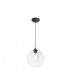 1 Light Ceiling Pendant Antique Brass with Globe Shade, E27 - 1