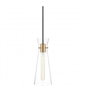 Anya 1 Light Pendant Brass Glass