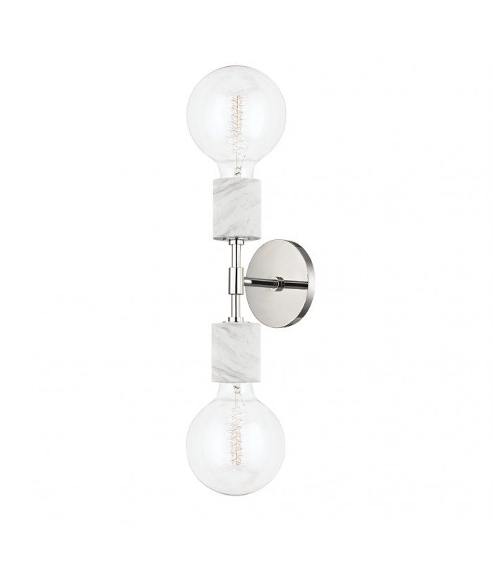 Asime 2 Light Wall Sconce Polished Nickel