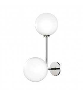 Ashleigh 2 Light Wall Sconce Polished Nickel Glass