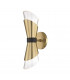 Angie 2 Light Wall Sconce Brass Black Glass