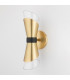 Angie 2 Light Wall Sconce Polished Nickel Black Glass