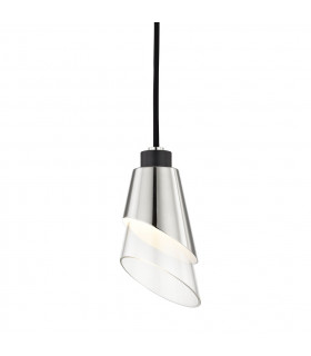 Angie 1 Light Pendant Polished Nickel Glass