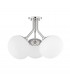 Estee 3 Light Semi Flush Polished Nickel Glass