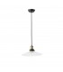 1 Light Dome Ceiling Pendant Antique Brass with Plate Shade, E27 - 1