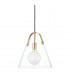 Karin 1 Light Large Pendant Brass Glass