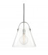 Karin 1 Light Large Pendant Polished Nickel Glass