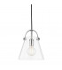 Karin 1 Light Small Pendant Polished Nickel Glass