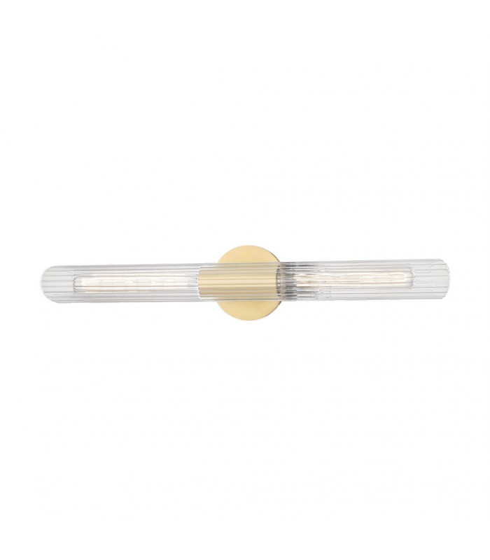 Cecily 2 Light Large Wall Sconce Brass Glass