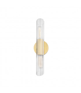 Cecily 2 Light Small Wall Sconce Brass Glass