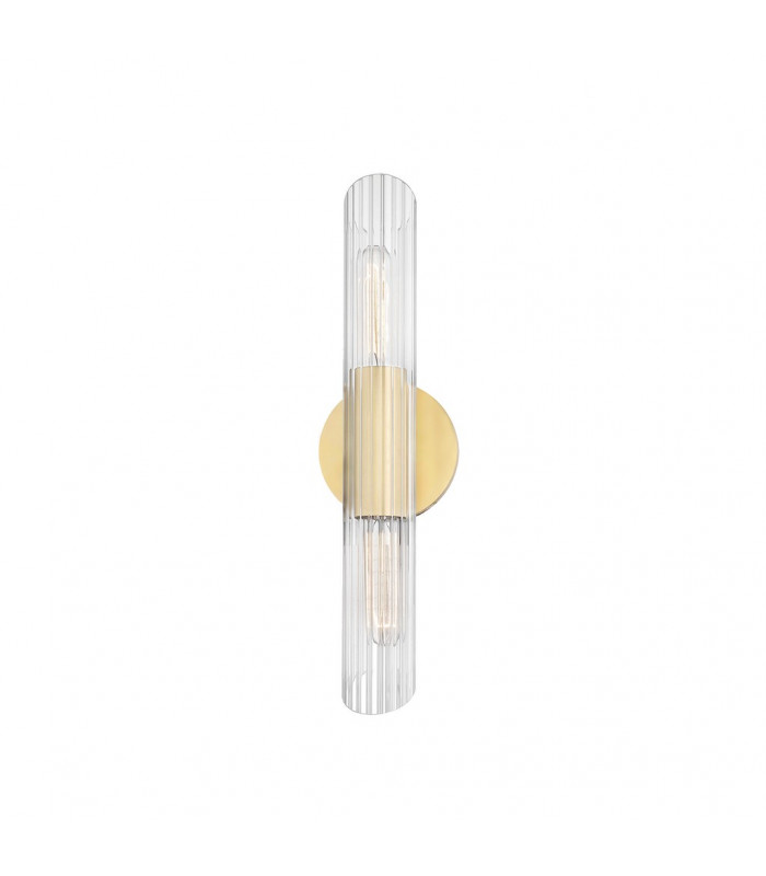 Cecily 2 Light Small Wall Sconce Brass Glass