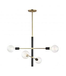 Astrid 4 Light Chandelier Brass Black