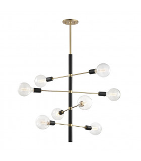 Astrid 8 Light Chandelier Brass Black