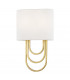 Farah 2 Light Wall Sconce Brass Linen