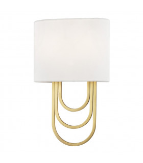 Farah 2 Light Wall Sconce Brass Linen