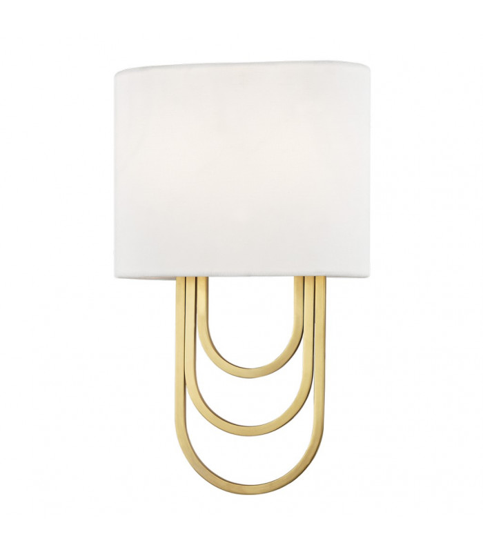 Farah 2 Light Wall Sconce Brass Linen