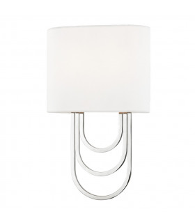 Farah 2 Light Wall Sconce Polished Nickel Linen