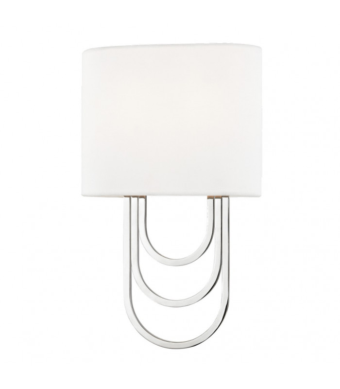 Farah 2 Light Wall Sconce Polished Nickel Linen