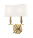 Gwen 2 Light Small Wall Sconce Brass Faux Silk