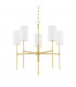 Olivia 5 Light Chandelier Brass Belgium Linen 2700K