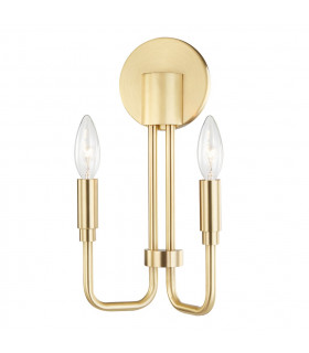 Brigitte 2 Light Wall Sconce Brass