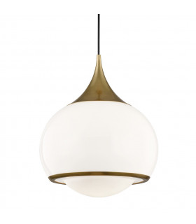 Reese 1 Light Large Pendant Brass Glass