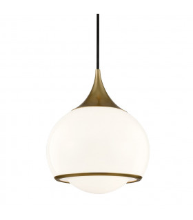 Reese 1 Light Medium Pendant Brass Glass