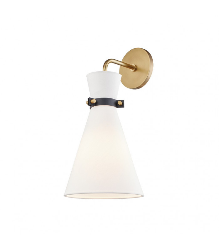 Julia 1 Light Wall Sconce Brass Black Linen