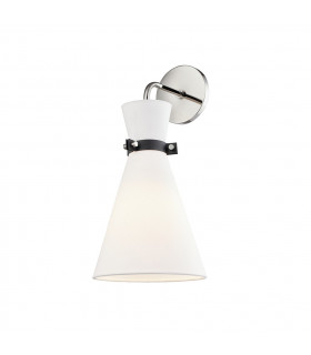 Julia 1 Light Wall Sconce Polished Nickel Linen
