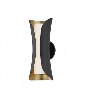Josie 2 Light Wall Sconce Gold Black Glass