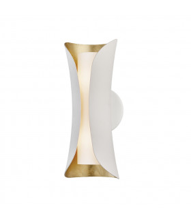 Josie 2 Light Wall Sconce White Gold Glass