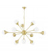 Ariana 12 Light Chandelier Brass Glass 2700K