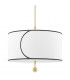 Zara 1 Light Large Pendant Brass Belgian Linen