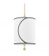 Zara 1 Light Small Pendant Brass Belgian Linen