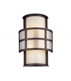 Discus 2 Light Wall Sconce Graphite Glass IP44
