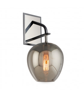 Odyssey 1 Light Wall Sconce Carbide Black Polished Nickel Glass
