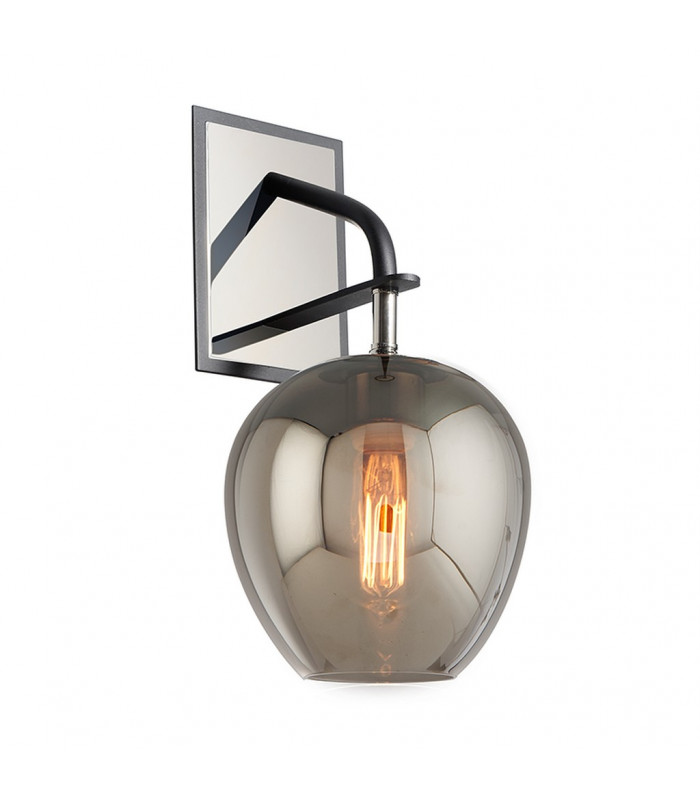 Odyssey 1 Light Wall Sconce Carbide Black Polished Nickel Glass