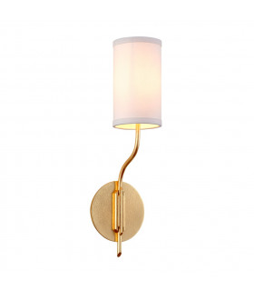 Juniper 1 Light Wall Sconce Textured Gold Leaf Fabric Shade
