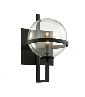 Elliot 1 Light Wall Sconce Textured Black Glass