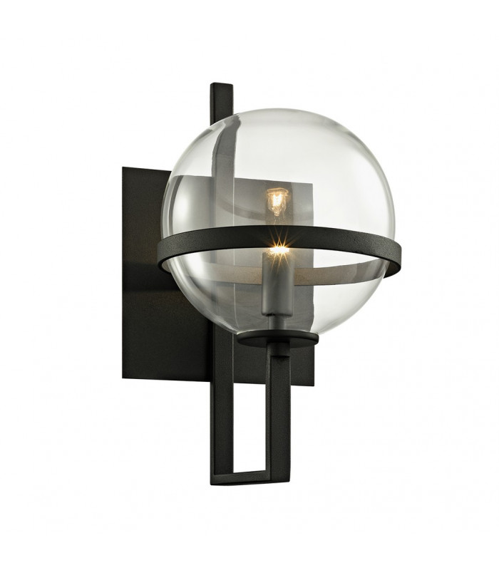 Elliot 1 Light Wall Sconce Textured Black Glass