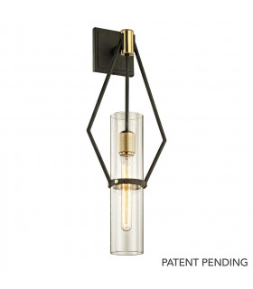 Raef 1 Light Wall Sconce Textured Bronze Brushed Brass Glass