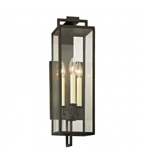 Beckham 3 Light Wall Forged Iron Glass IP44