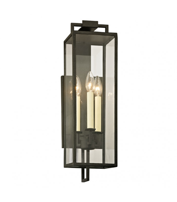 Beckham 3 Light Wall Forged Iron Glass IP44