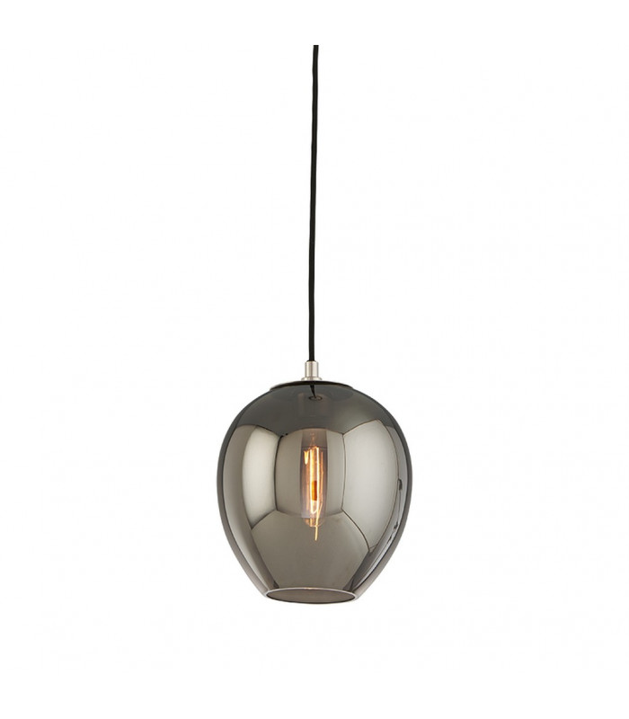 Odyssey 1 Light Pendant Mini Carbide Black & Polished Nickel Glass